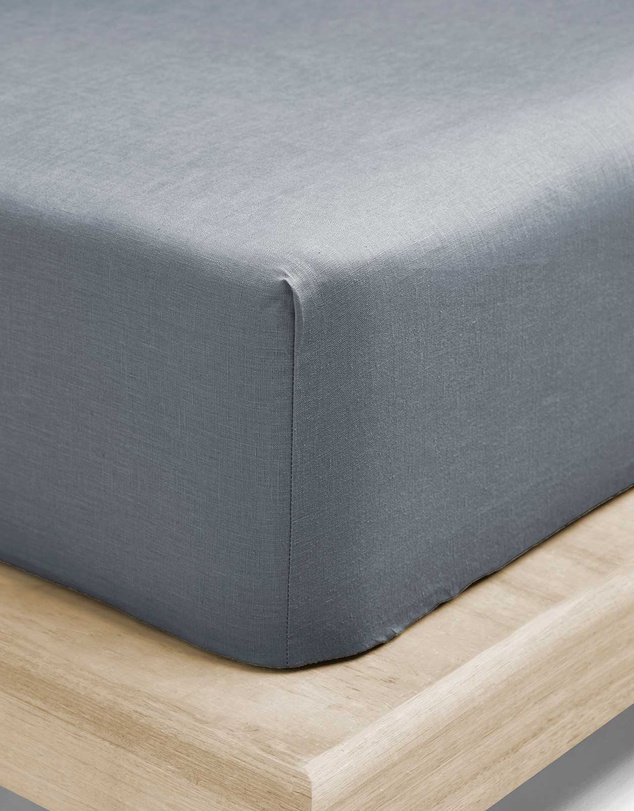 Aura Home - Evie Stonewash Organic Cotton Sheet Set in Denim