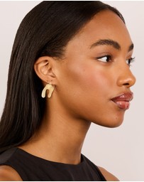 Lovisa - Waterproof Gold Plated Stainless Steel Etched Chunky Hoop Earrings