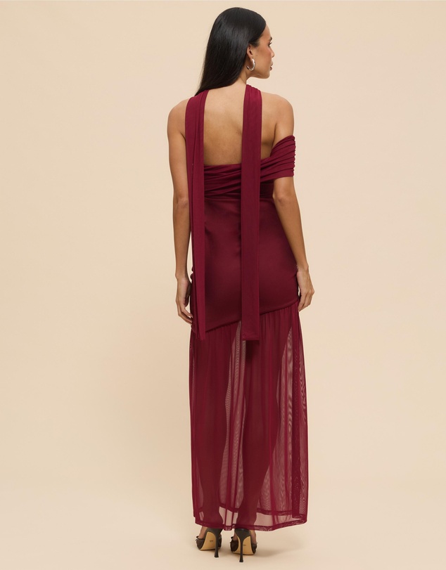 CHANCERY - Bree One Shoulder Self Scarf Maxi Dress