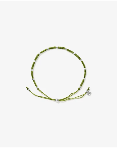 Michael Hill - Pistachio Green Cord Bead Bracelet in Sterling Silver