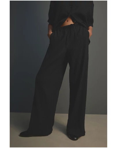 NEXT - Wide Leg Textured Trousers with Linen
