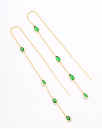 Lovisa - Gold Plated Station Pear Threader Earrings