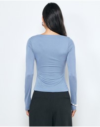 AERE - Eira Ruched Cupro Top