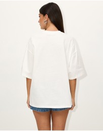 Dazie - Hibiscus Oversized Graphic Tee