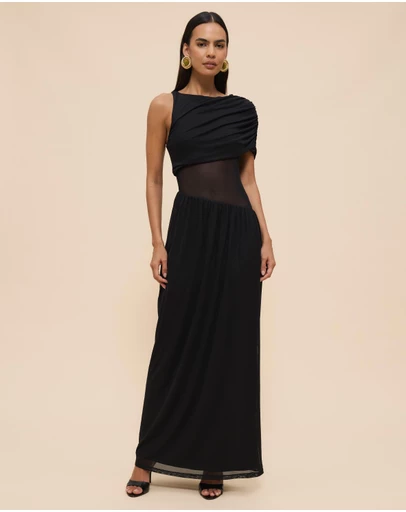CHANCERY - Sofie Drape Shoulder Maxi Dress