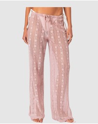 EDIKTED - Embroidered Sheer Lace Pants