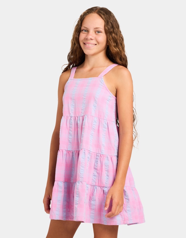 Roxy - Girls 8 to 16 Phoebe Check Mini Dress
