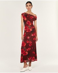 Staple the Label - Vivi Mesh Asymmetrical Midi Dress