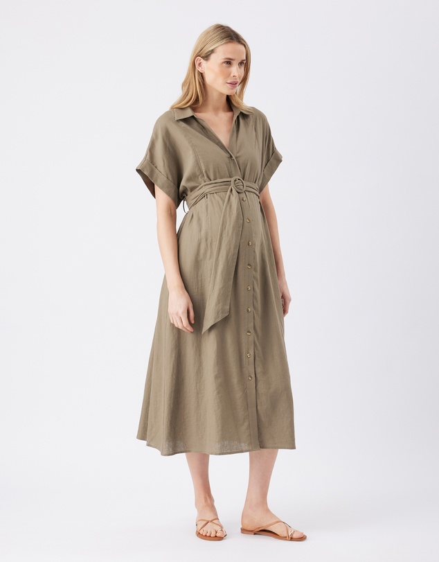 Ripe Maternity - Amy Linen Nursing Shirt Dress