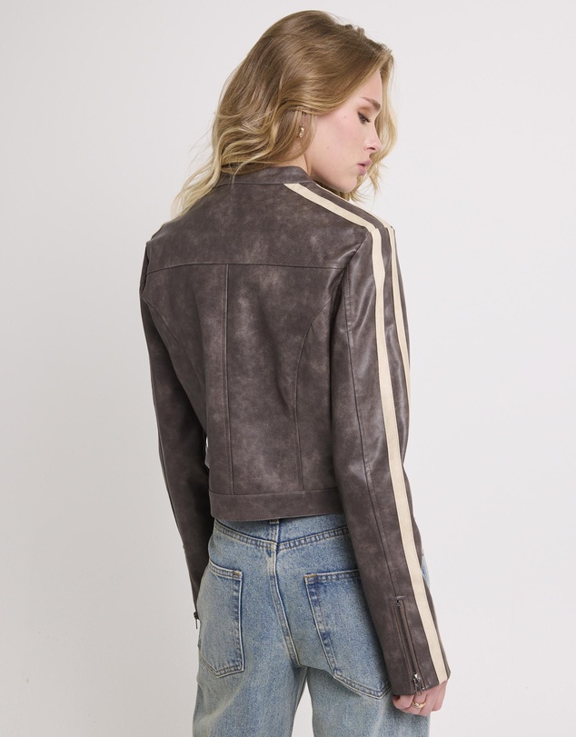 Insight - Ryda Leather Look Moto Jacket