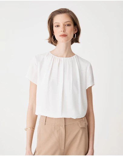 Forcast - Angela Gathered Neck Top