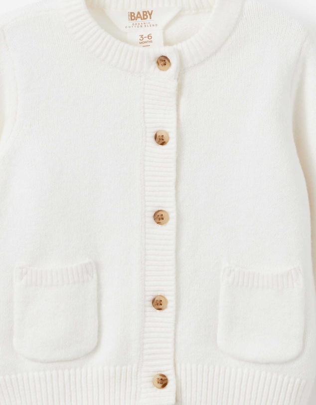 Cotton On Kids - Baby Organic Blend Knit Cardigan