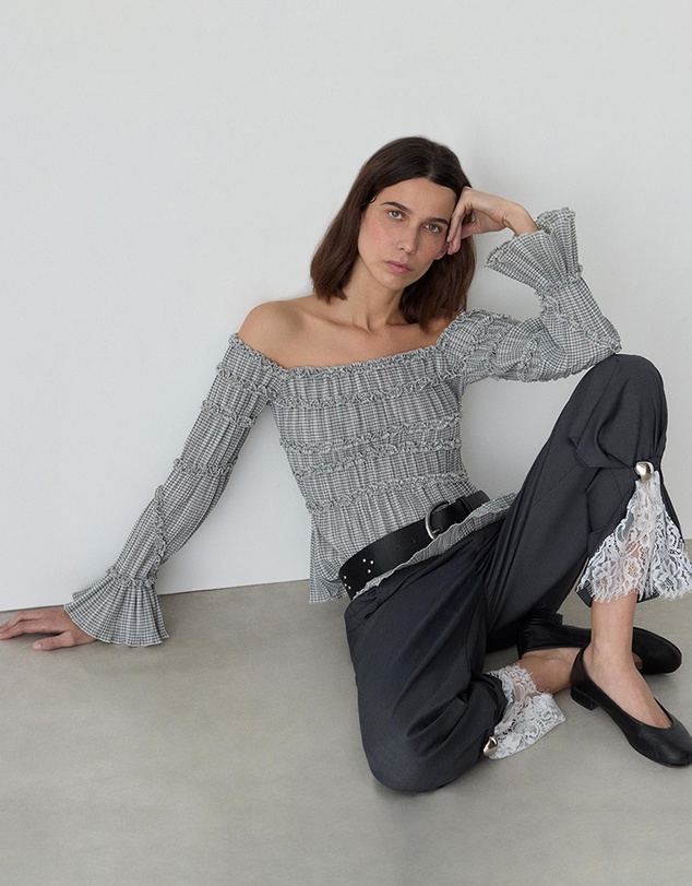 Laagam - Petra Squared Textured Blouse