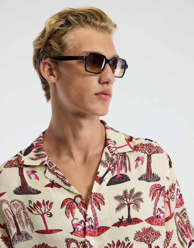 Calibre - Island Print Short Sleeve Shirt Pink