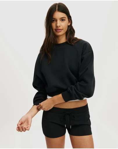 Cotton On Body Active - Plush Cropped Crew Sweat
