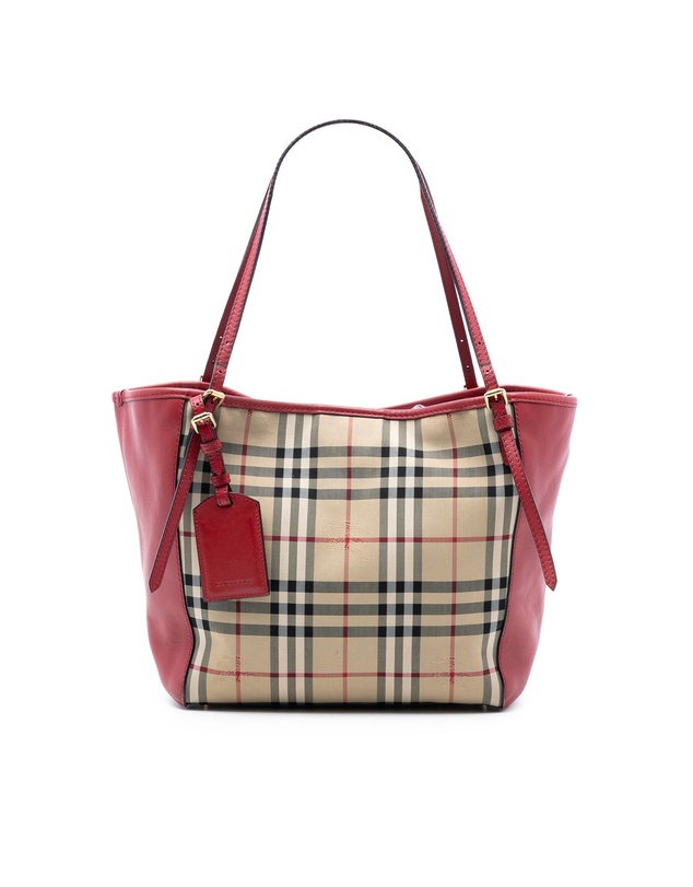 Pre-Loved by Azura Reborn - Pre-Loved Small Haymarket Check Canvas and Leather Canterbury Tote