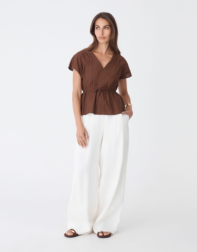 Forcast - Bronte Cotton Drawstring Top
