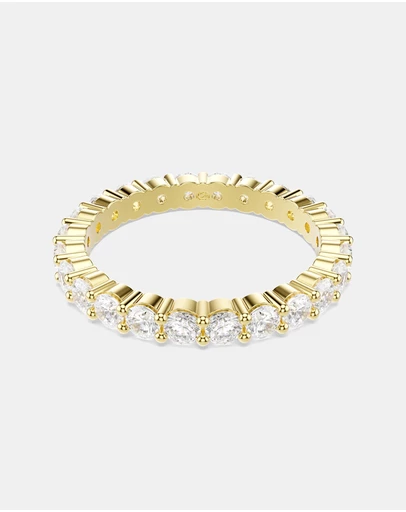 Swarovski - Matrix Vittore Band Ring, Round Cut, White, Gold-tone Plated