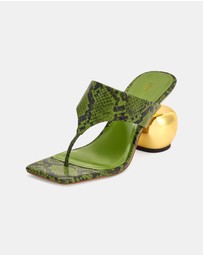 JW PEI - Naomi Snakeskin Heeled Flip Flops