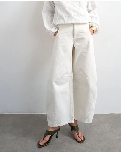 TOPSHOP - Tilda Denim Barrel Mid-Rise Jeans