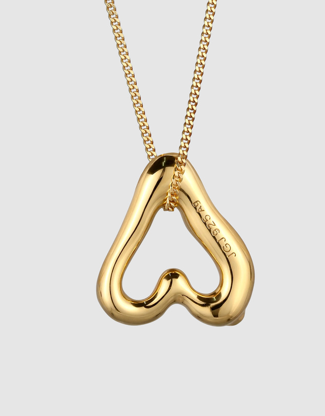 Elli Jewelry - Liquid Heart Topaz Necklace in Gold-Plated 925 Silver