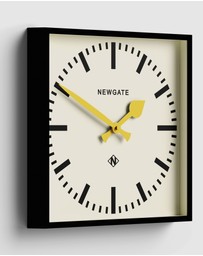 Newgate - Newgate Number Five Wall Clock Black Yellow Hands