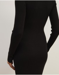 Atmos&Here - Liv Long Sleeve Rib Knit Midi Dress