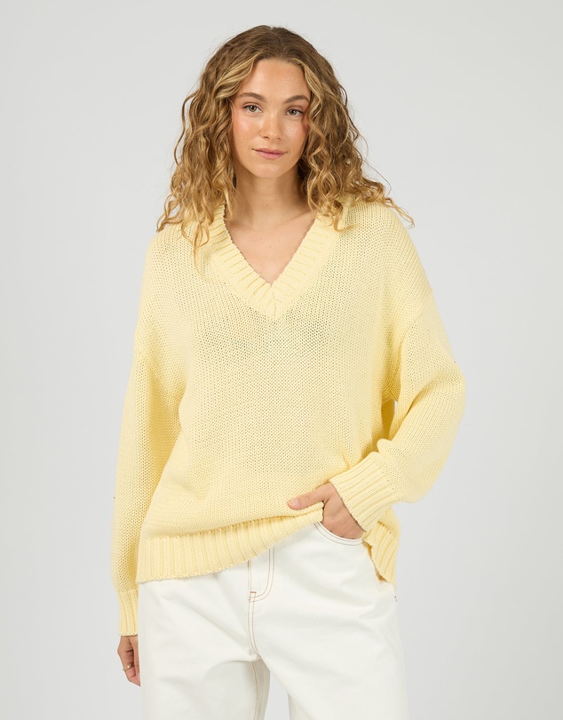 All About Eve - Cosy V Neck Knit Yellow