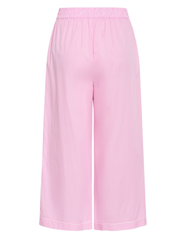 City Chic - Plus size Stripe Cotton Pyjama Pant - pink