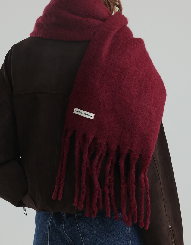 Morgan & Taylor - Ella Woven Scarf in Burgundy Red
