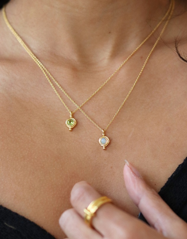 Ottoman Hands - October Birthstone Pendant Necklace