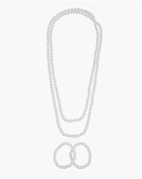 Lovisa - Long Strand Pearl Bracelet Necklace Set
