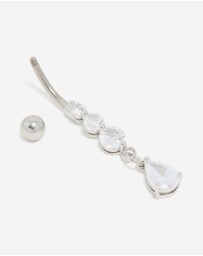 Lovisa - Surgical Steel Triple Cubic Zirconia Drop Belly Bar