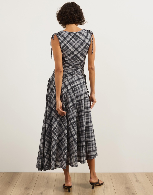 Atmos&Here - Kara Asymmetric Mesh Maxi Dress