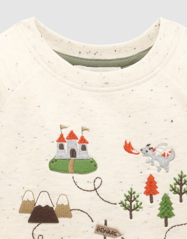 Purebaby - Castle Map Thick Long Sleeve Tee -Kids-Babies