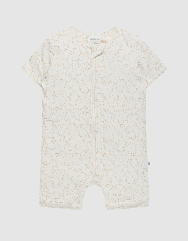 Kynd Baby - Day Or Night Onesie Short Sleeve in Rabbit