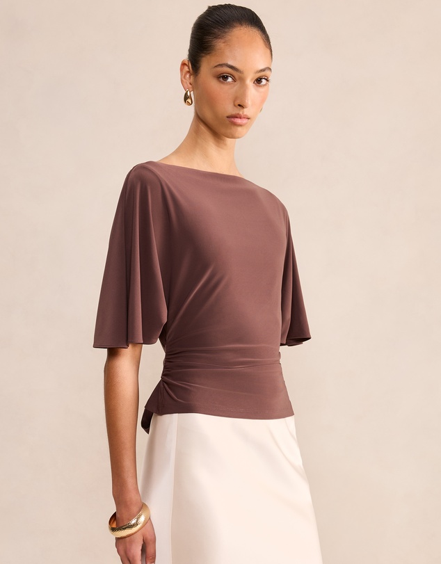 Forever New - Paige Flutter Sleeves Tie Back Top