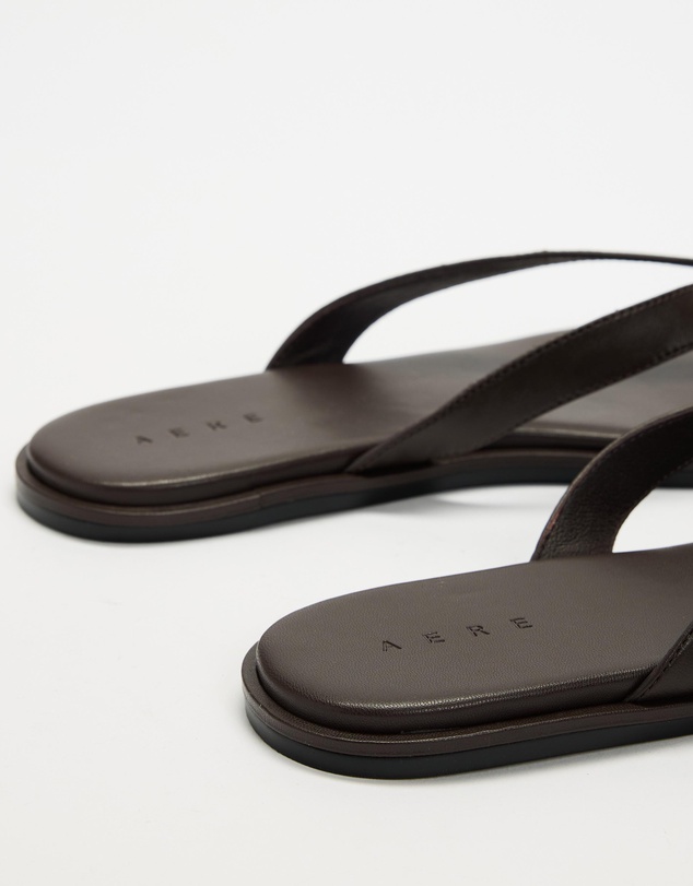 AERE - Round Toe Leather Thongs - Women's