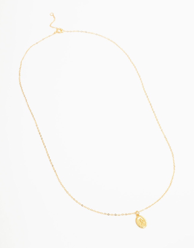 Lovisa - Gold Plated Sterling Silver St. Christopher Pendant Necklace