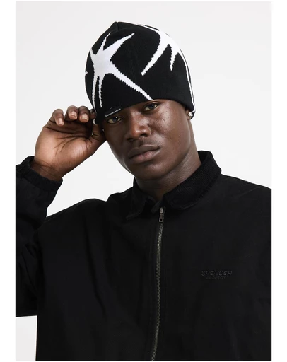 Black Noise White Rain - Mohawk Beanie