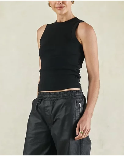 DRICOPER DENIM - Joey Black Rib Tank