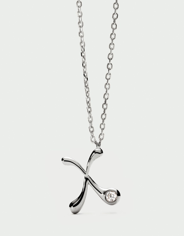 PDPAOLA - Initial 2026 X Silver Pendant Necklace