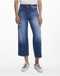 Desigual - Embroidered culotte jeans