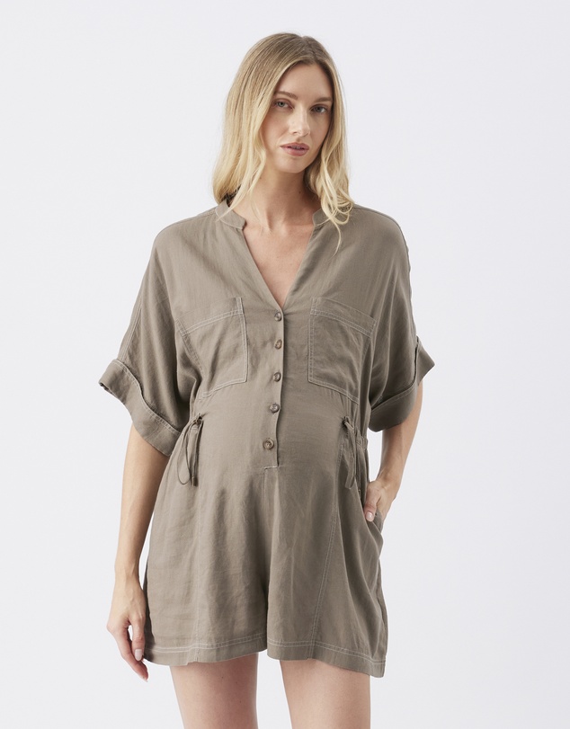 Ripe Maternity - Toni Linen Playsuit