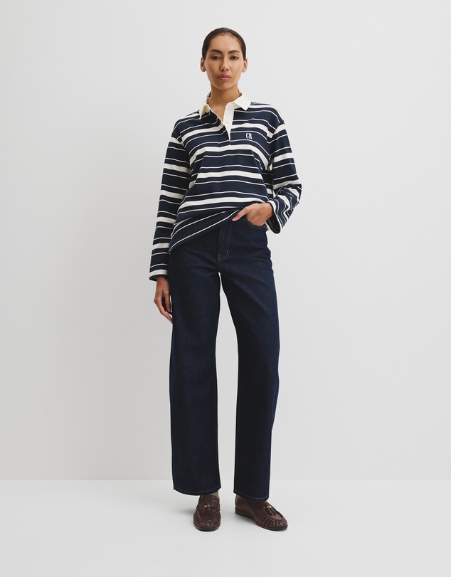 Country Road - Australian Cotton Stripe Rugby Polo Sweat