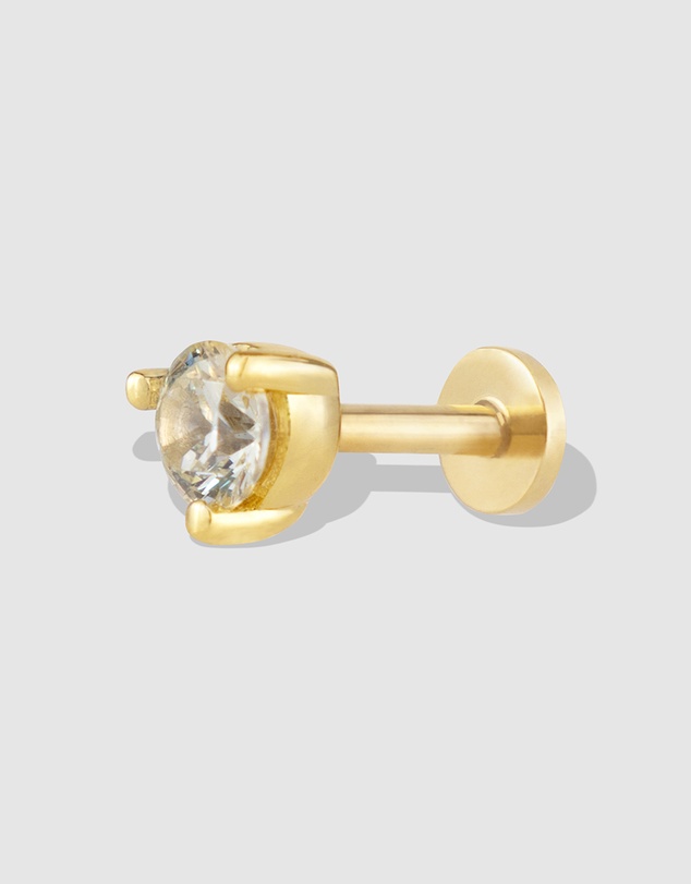 Wanderlust + Co - Birthstone Gold Flat Back Earring - Apr