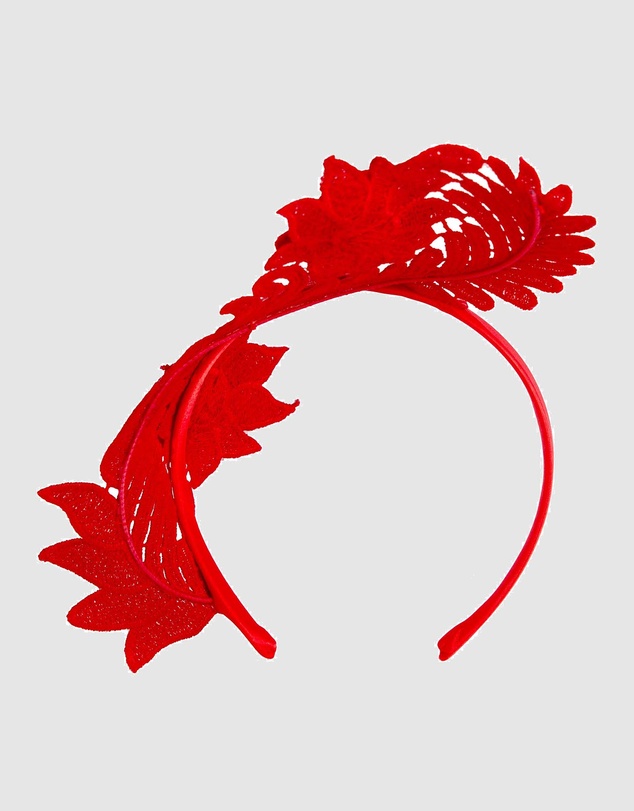 Max Alexander - Lace Crown Red Headband Fascinator