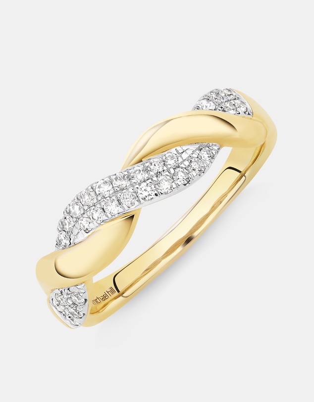 Michael Hill - Twist Ring with 0.20 Carat TW of Diamonds in 10kt Yellow Gold