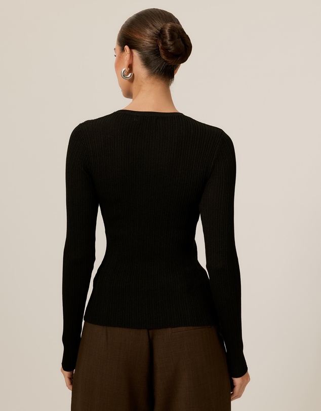 Tussah - Ribbed Crew Neck Long Sleeve Top