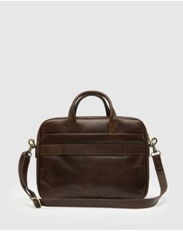 Republic of Florence - Pretoria Matt Choc Leather Laptop Briefcase